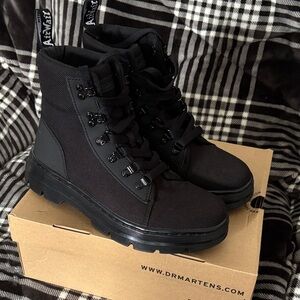 Dr. Martens Black Canvas Combat Boots